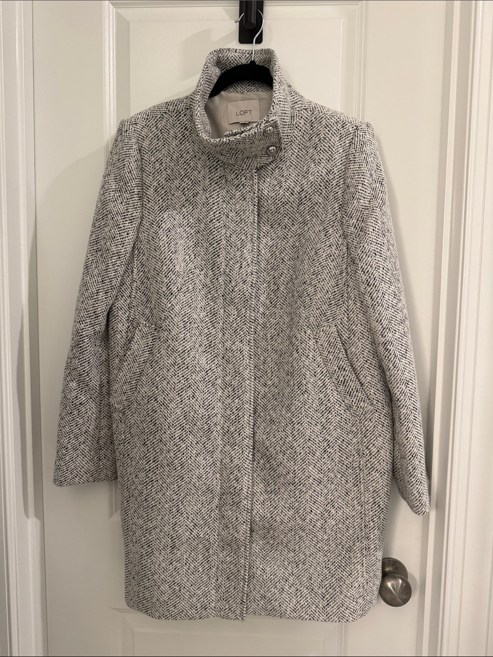 LOFT Herringbone Funnel
Neck Coat